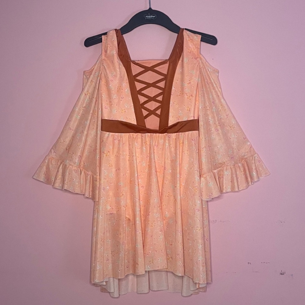 Flowy floral dance costume.